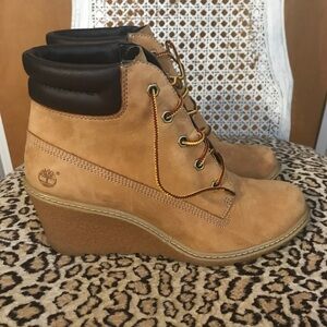 Timberland Tan and Brown Wedge Boots